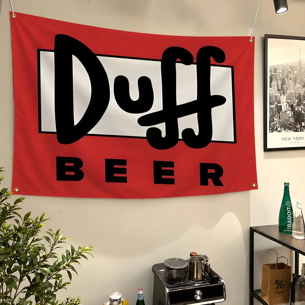 Flags Wall D-Duff Simpsons Hanging Duffman Flag Banners Brand For Birthday Parties Outdoor Bedroom The Dorm Room B-Beer Decor