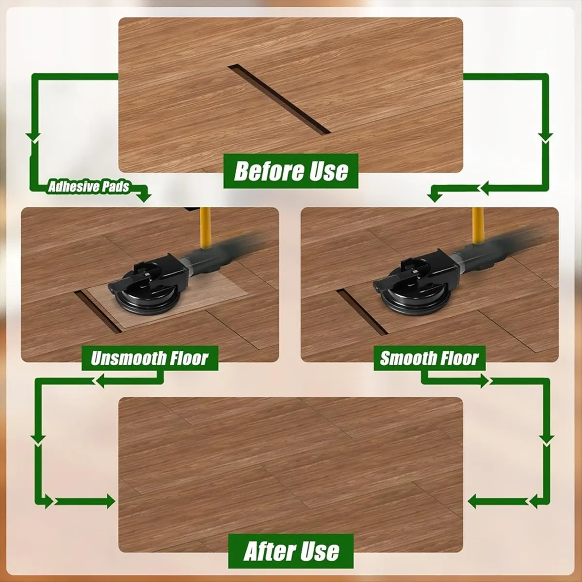 ABFW Heavy Duty Floor Gaps Fixer Tool, Heavy Duty Suction Cup Plank Grabber with Nano Gel Adhesive Pad for Wood, Vinyl