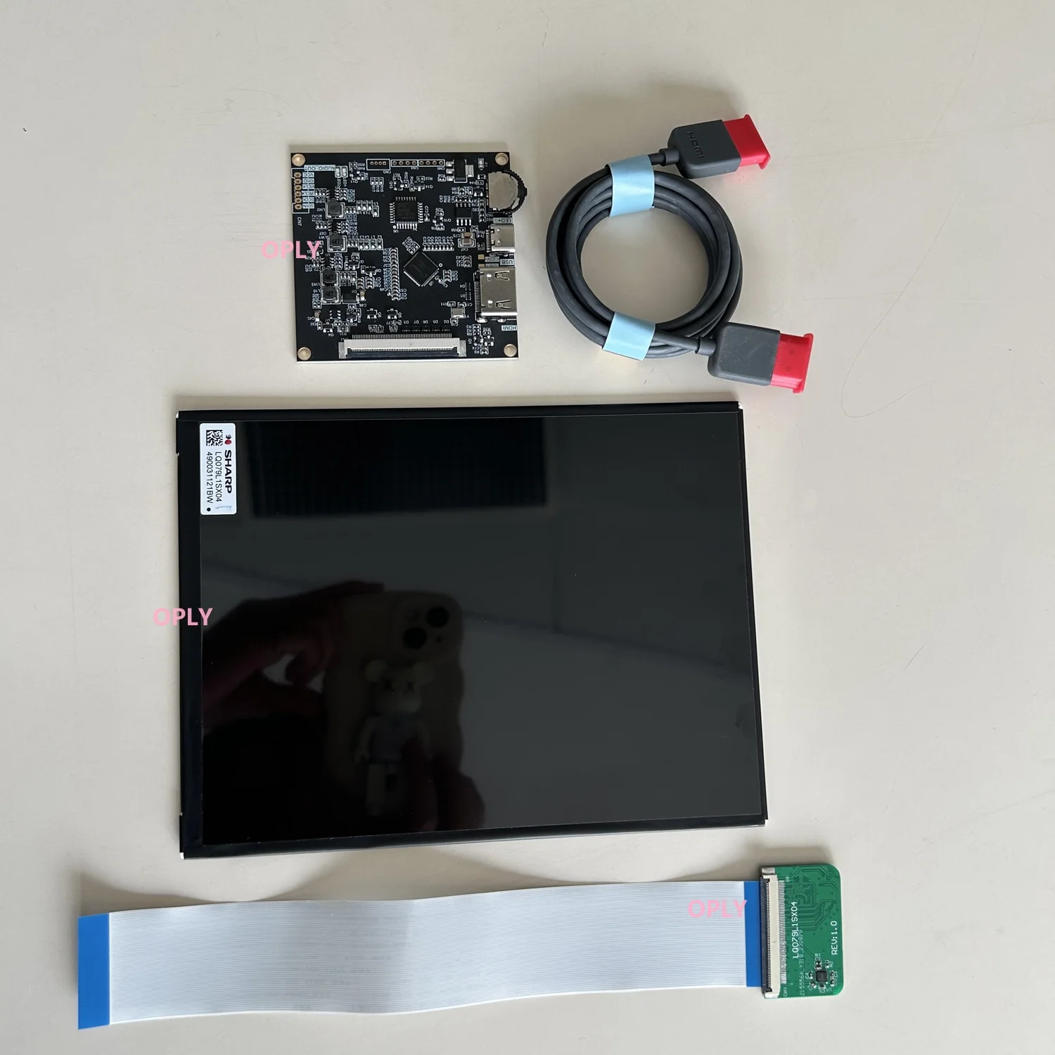 7.9 inch Panel LCD LED Screen 2K 1536X2048 IPS + USB-C HDMI To MIPI Controller Board for Chassis screen PS 360 Box