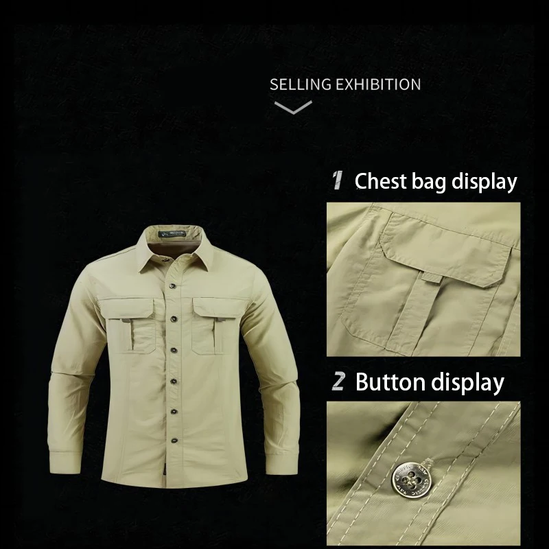 

Lightweight Breathable shirt tactical multifunctional shirt outdoor long sleeved work shirt breathable sports sun protection