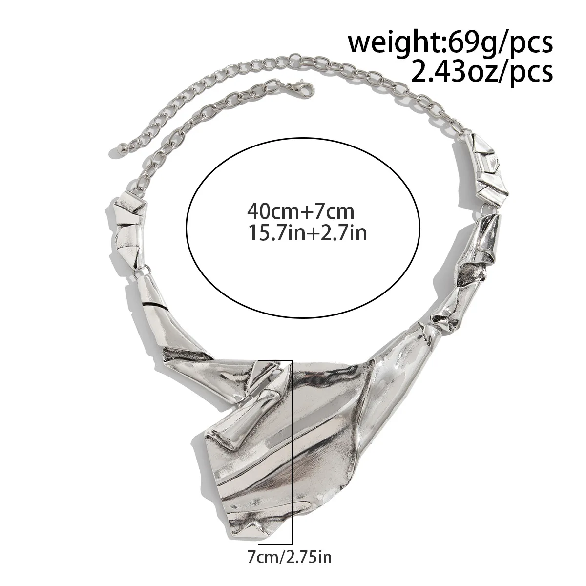 DIEZI Punk Vintage Irregular Choker Necklace Earrings Ring Set For Women Fashion Gold Silver Color Clavicle Jewelry Set