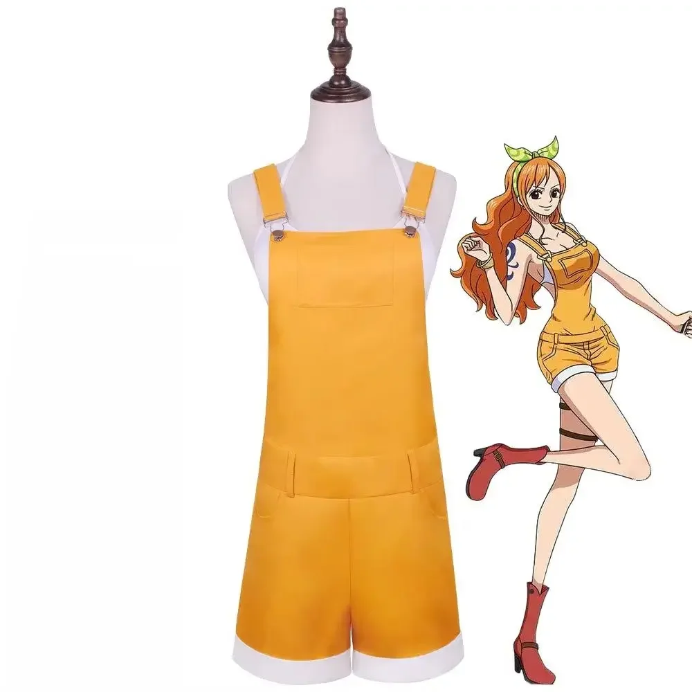 

New Women's Yellow Anime Cosplay Jumpsuit Sleeveless Rompers Overalls Halloween Party Costume