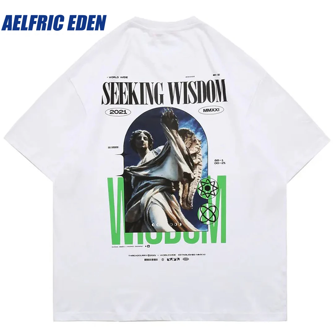 Aelfric Eden Statue Poster Graphic Print T Shirt Streetwear Mens Hip Hop Unisex Harajuku Short Sleeve Summer Tees Top Tshirts