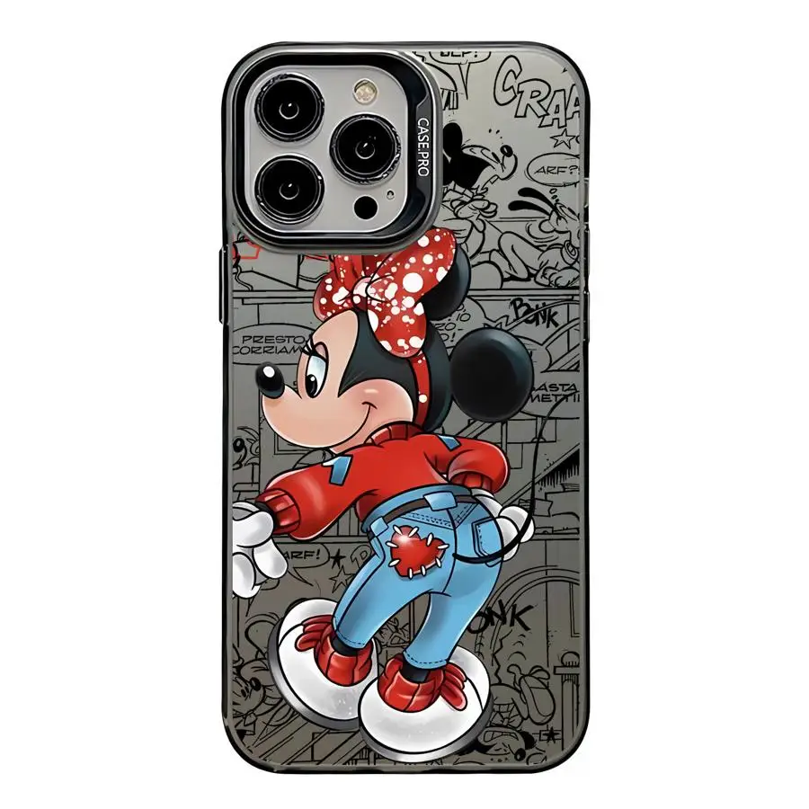 Mickey Mouse Love Minnie Phone Case for iPhone 16 Pro 15 Pro Max 12 11 14 13 XS 14 Pro Max 16 Plus 14Pro 12Pro Soft funda case