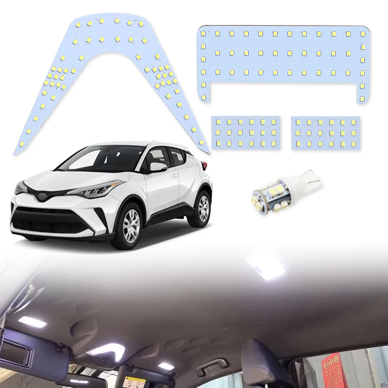 For Toyota C-HR CHR LED Interior Reading Lights White LED Roof Light 148 Leds 6000K Interior Signal Lamp Sticker 2016-2023