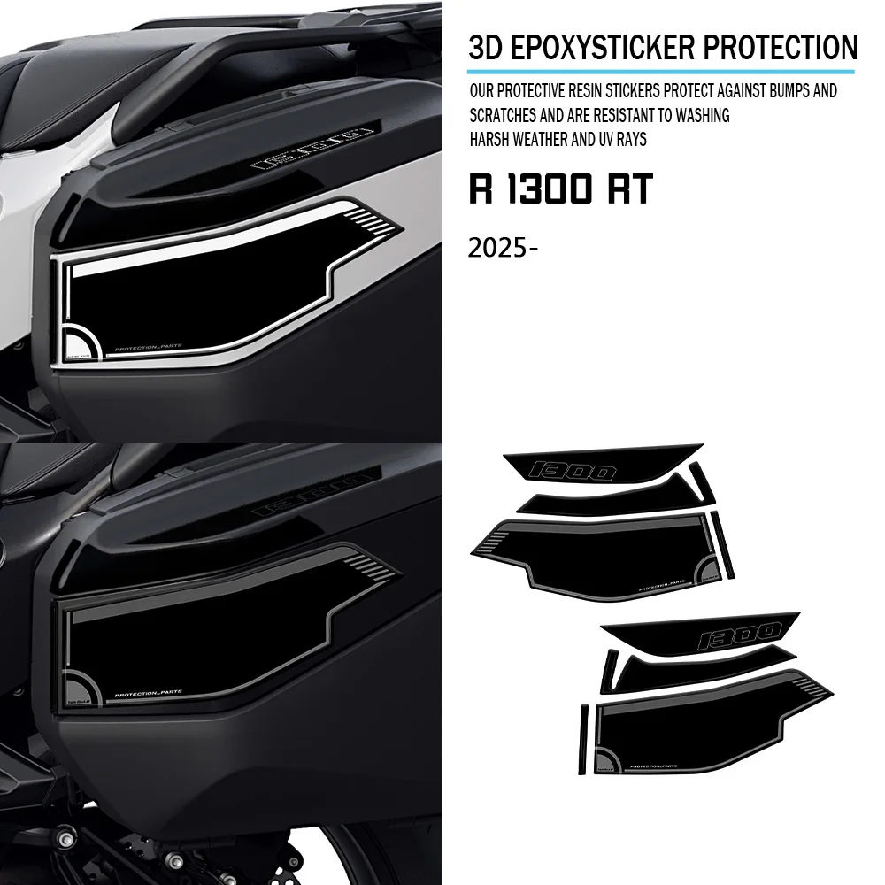 

For R 1300RT R1300RT 2025 R 1300 RT 2025 Triple Black Motorcycle Accessories Luggage Protection 3D Resin Sticker