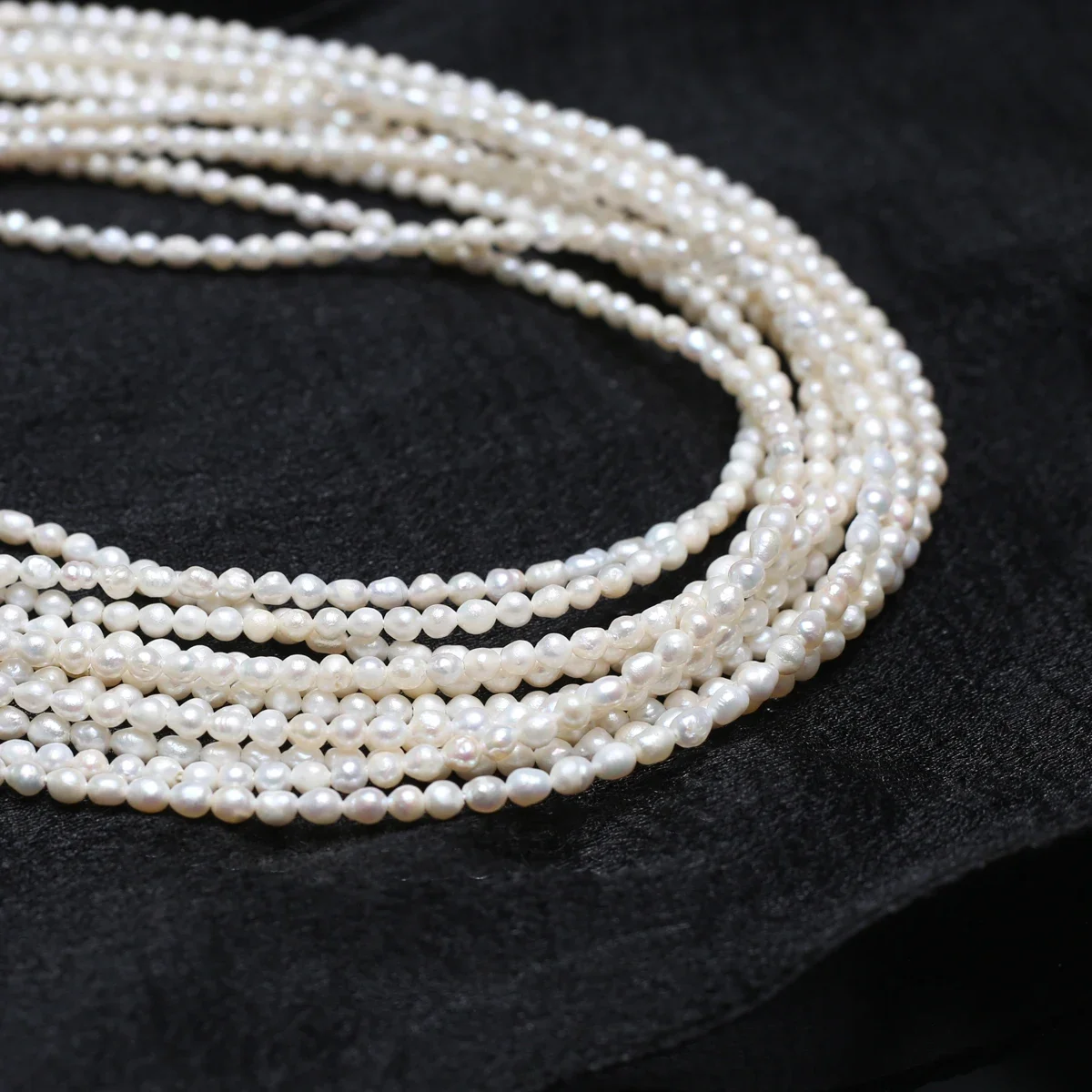 3-4mm A Natural Freshwater White Irregular Pearl Bead Christmas Gift Women for Jewelry Making DIY Necklace Bracelet Accessories