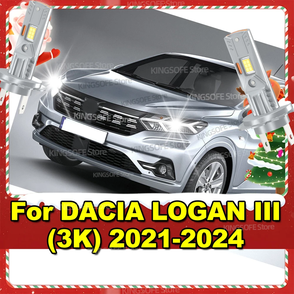 Upgraded LED Headlamp Bulbs Canbus 30000LM Car Light For DACIA LOGAN III 3K 2021  2022 2023 2024