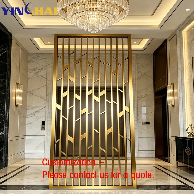 custom.Customize Minimalist Stainless Steel Screens Room Dividers Honeycomb Metal Bar Screen Dining Room Separation