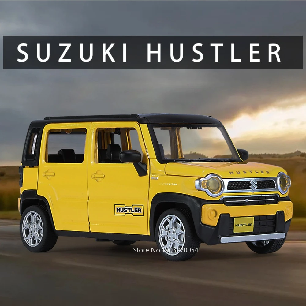 1/22 Suzuki Hustler Spielzeug Modell auto Metall Druckguss Autos 6 Türen können Legierung Körper Sound Licht zurückziehen Spielzeug Junge Festival Geschenk geöffnet