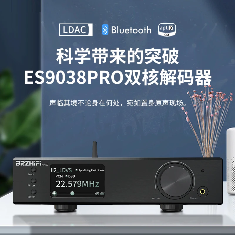 2022 new NXC02 dual-core ES9038PRO digital audio HIFI audiophile decoder Bluetooth 5.0