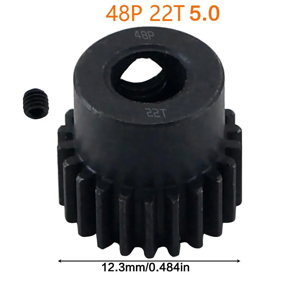 48p 5mm 16t 17t 18t 19t 20t 22t 24t 25t 28t Zwart Stalen Metalen rondsel Motor Gear Voor 1/10 Axiale Scx10 Rc Model Auto Motor Onderdelen