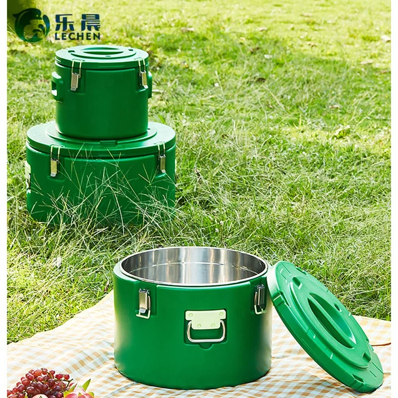 Extra Large Double Insulated Bucket Picnic Ice Cooler Box Storage Box Food Warmer Hotpot Food Warmer Casserole 3pcs Set15/30/50L