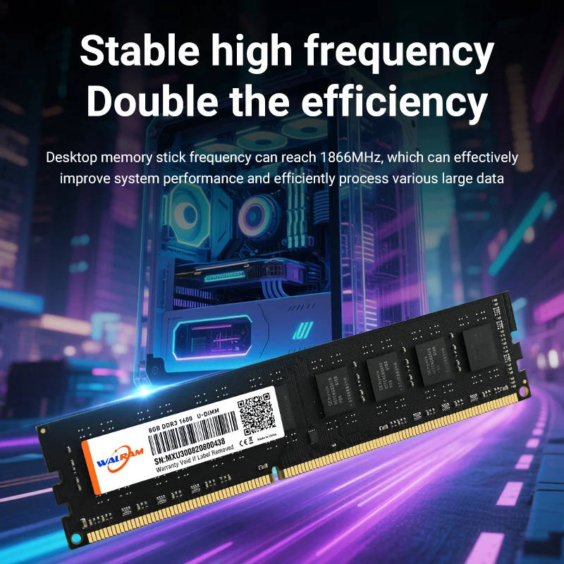 Walram DDR4 2666MHz Memoria Ram DDR3 8GB 1600MHz Ram DDR4 16GB 32GB 4GB 2400Mhz 1333MHz Udimm Memori Internal untuk PC Desktop