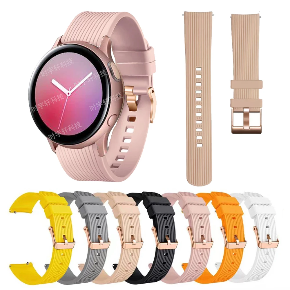 

For Samsung Galaxy Watch Active 2 40mm 44mm Strap Silicone 20mm Quick Release Band For Galaxy Watch 3 41mm/42mm/Gear S2 Sport