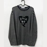 American Punk Vintage O Neck Long Sleeve Shirts All-Match Striped Design Harajuku Embroidery Tops Y2k Aesthetic High Street Tees