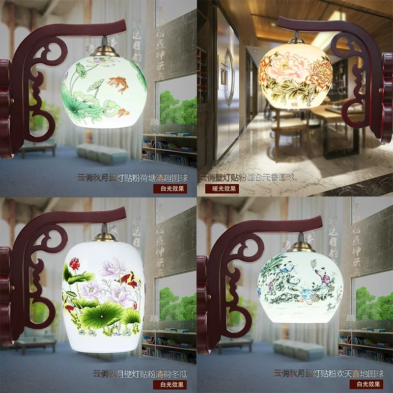 

New LED Bedroom Bedside Lamp Reading Wall Lamps Restaurant/Living Ceramics Light Fixtures 90-260V Corridor Wall Lights