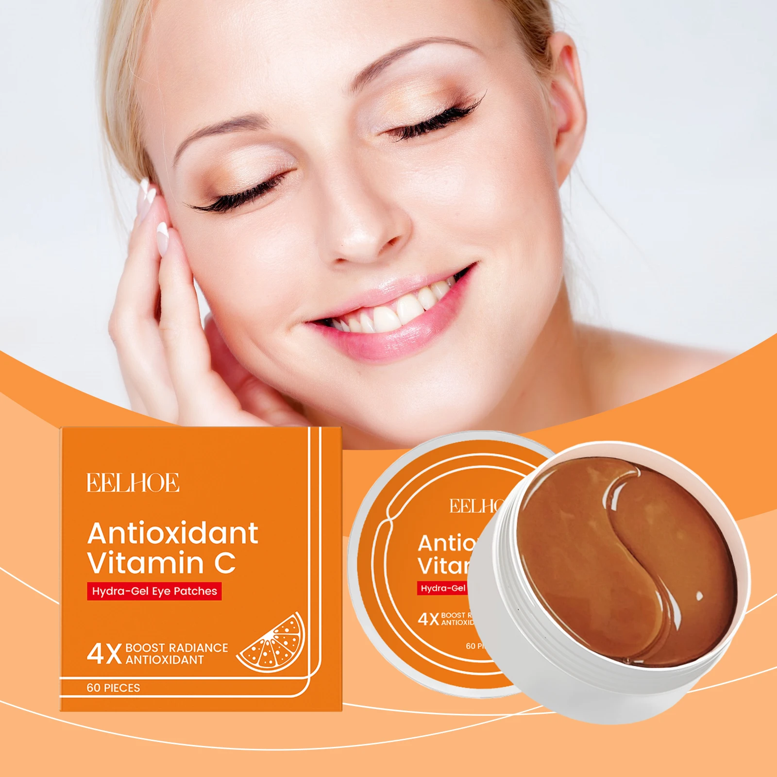 

Vitamin C Eye Patches with Hyaluronic Acid & Collagen for Hydration, Dark Circles, and Fine Lines
