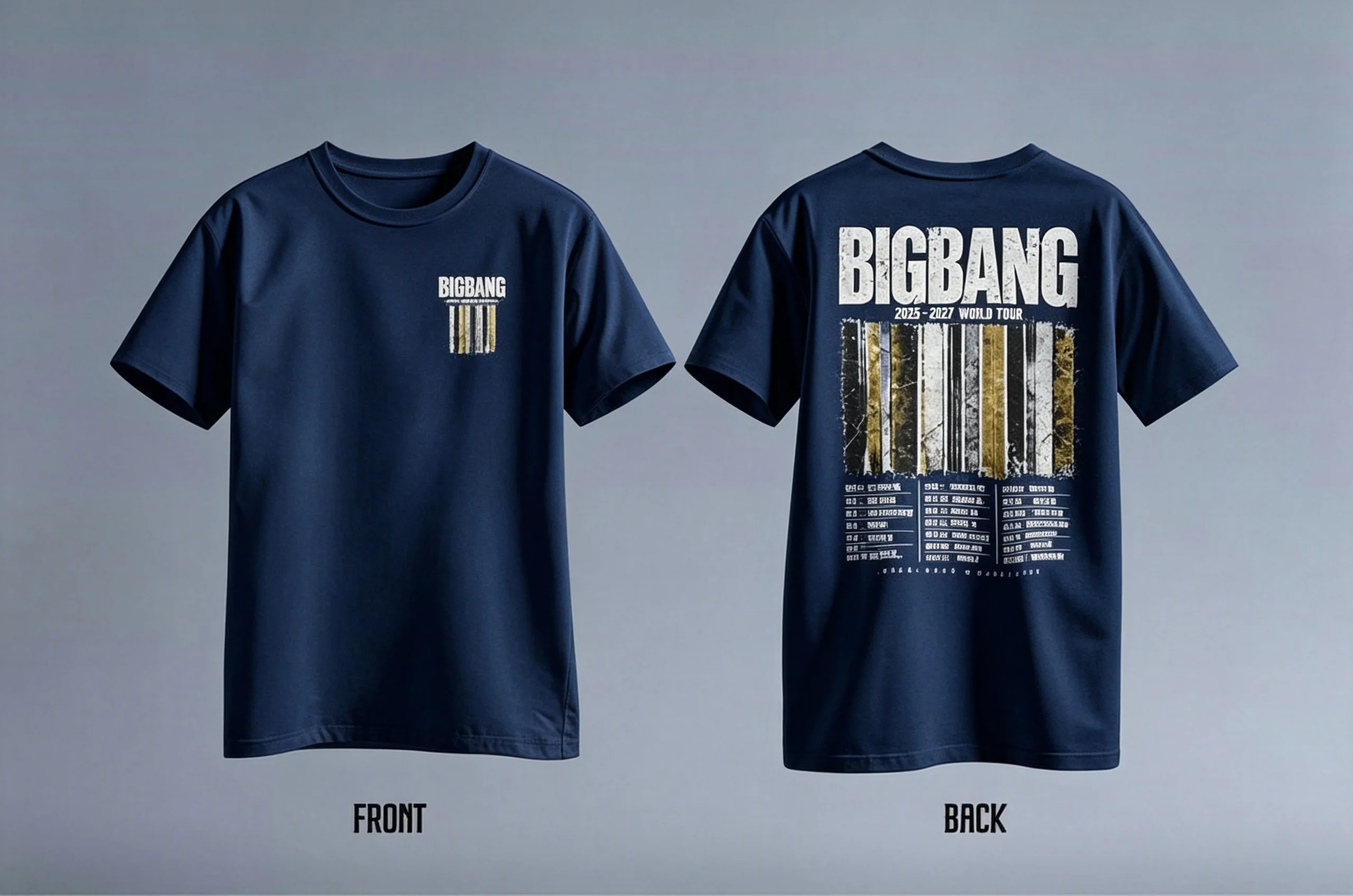 Bigbang 20. Jubiläums-Merch-T-Shirt 2025-2027 Welttournee Vorder- und Rückseitengrafikdruck Kpop Unisex Kurzarm-T-Shirt für Fans – Detail 9