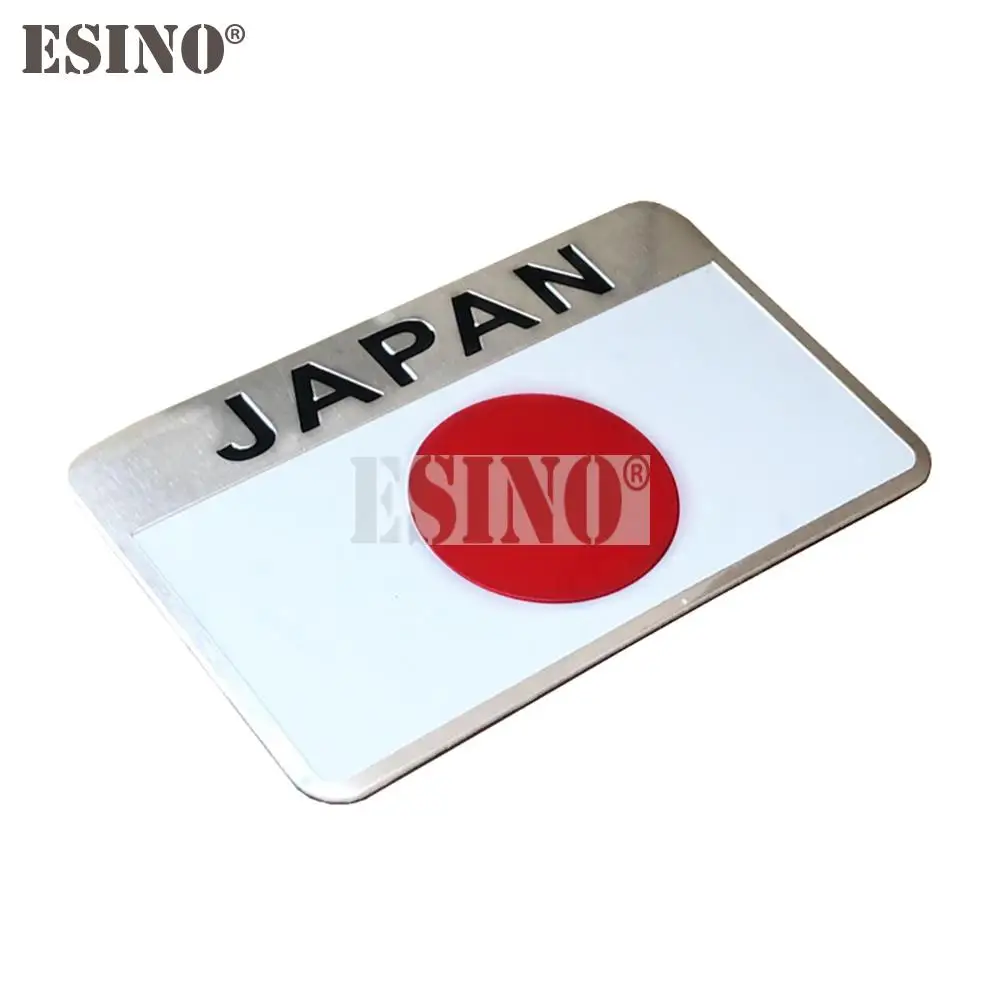 Car Styling Japan National Flag 3D Metal Chrome Aluminium Alloy Decorative Emblem Adhesive Badge Sticker Decal Auto Accessory