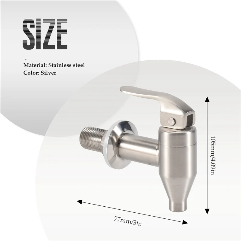 A01V-Beverage Dispenser Replacement Spigot,Stainless Steel Polished Finished, Water Dispenser Replacement Faucet, Fits Berkey An