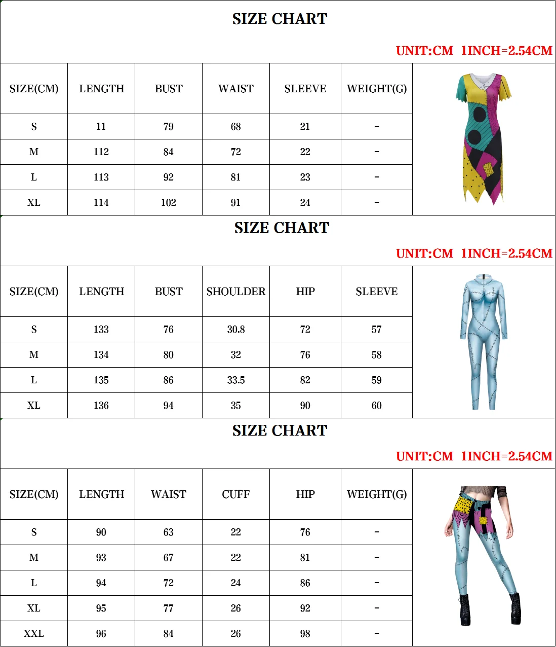 Cosplay Movie Sally Costume Women Zentai Bodysuits Dress Set Nightmare Christmas Disguise Party Scary Sally Leggings Halloween