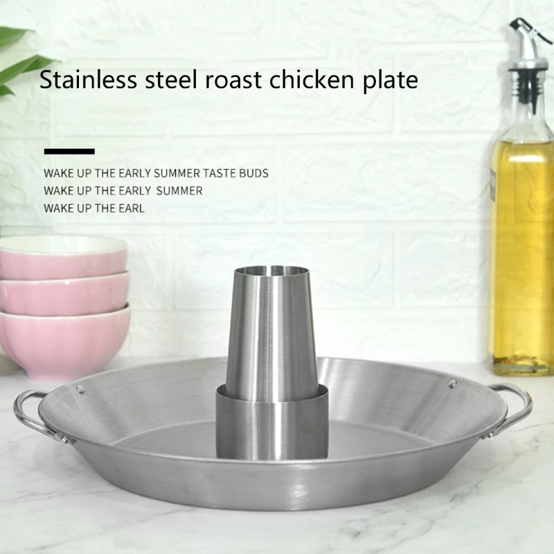 Chicken Holder Stainless Steel Chicken Holder for Thanksgiving Day Home Outdoor BBQ Ovens Roasting Shelf Plate