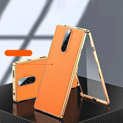 360 ° Volledige Bescherming Bumper Lederen Telefoon Achterkant Voor Zte Nubia Rood Magic 8S 8 Pro Magic8 Pro + Voorste Glazen En Metalen Frame Case