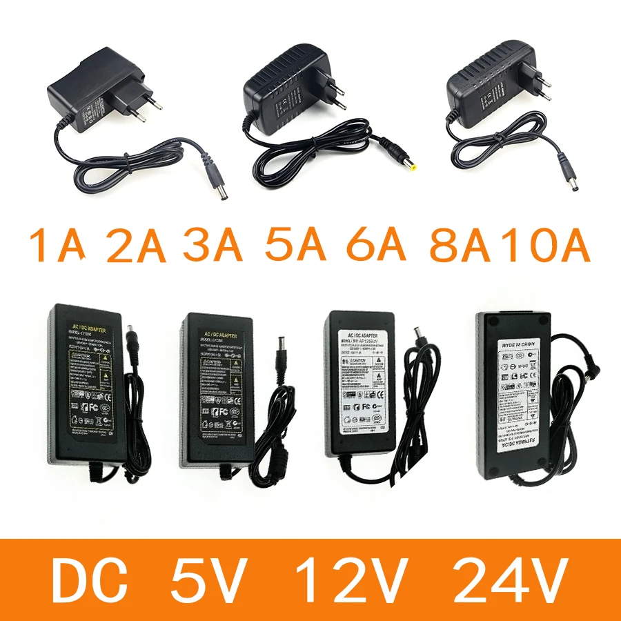 Power Supply Adapter 220V AC DC 5V 6V 8V 9V 10V 12V 13V 15V 24V Universal Charger 1A 2A 3A 5A 6A 8A 10A EU US For LED Driver