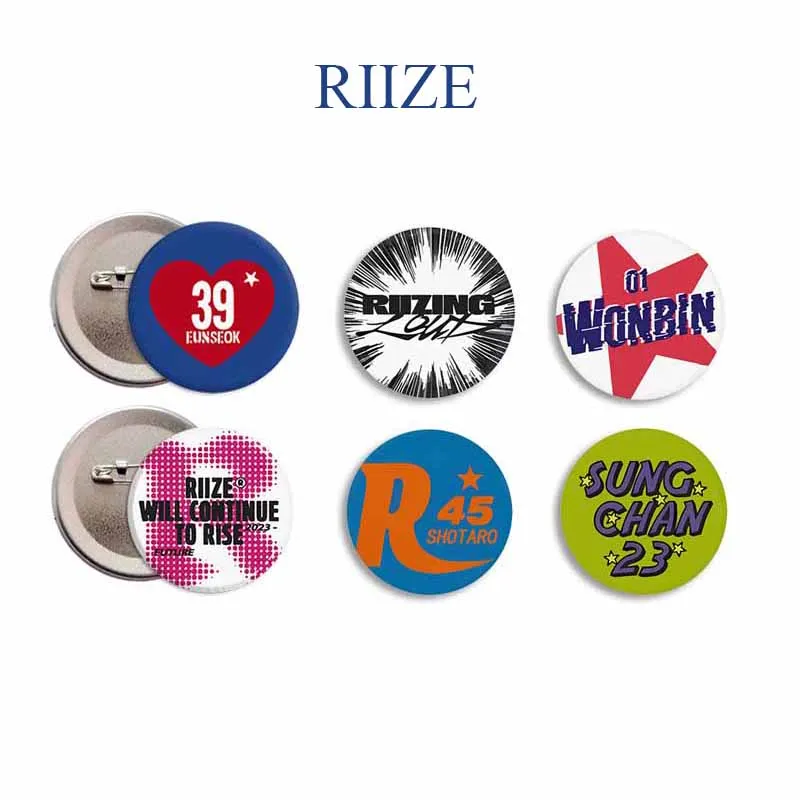 KPOP RIIZE POP-UP Spille con distintivo in banda stagnata SHOTARO SOHEE WONBIN ANTON Nome Stampa Spille Borsa Abbigliamento Accessori Ventole Regali di compleanno
