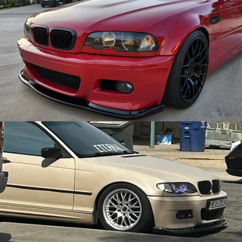 

For BMW 3 Series E46 M3 1998 1999-2005Front Bumper Lip Spoiler Splitter Diffuser BodyKit Tuning ABS Canard Lip Protector Cover