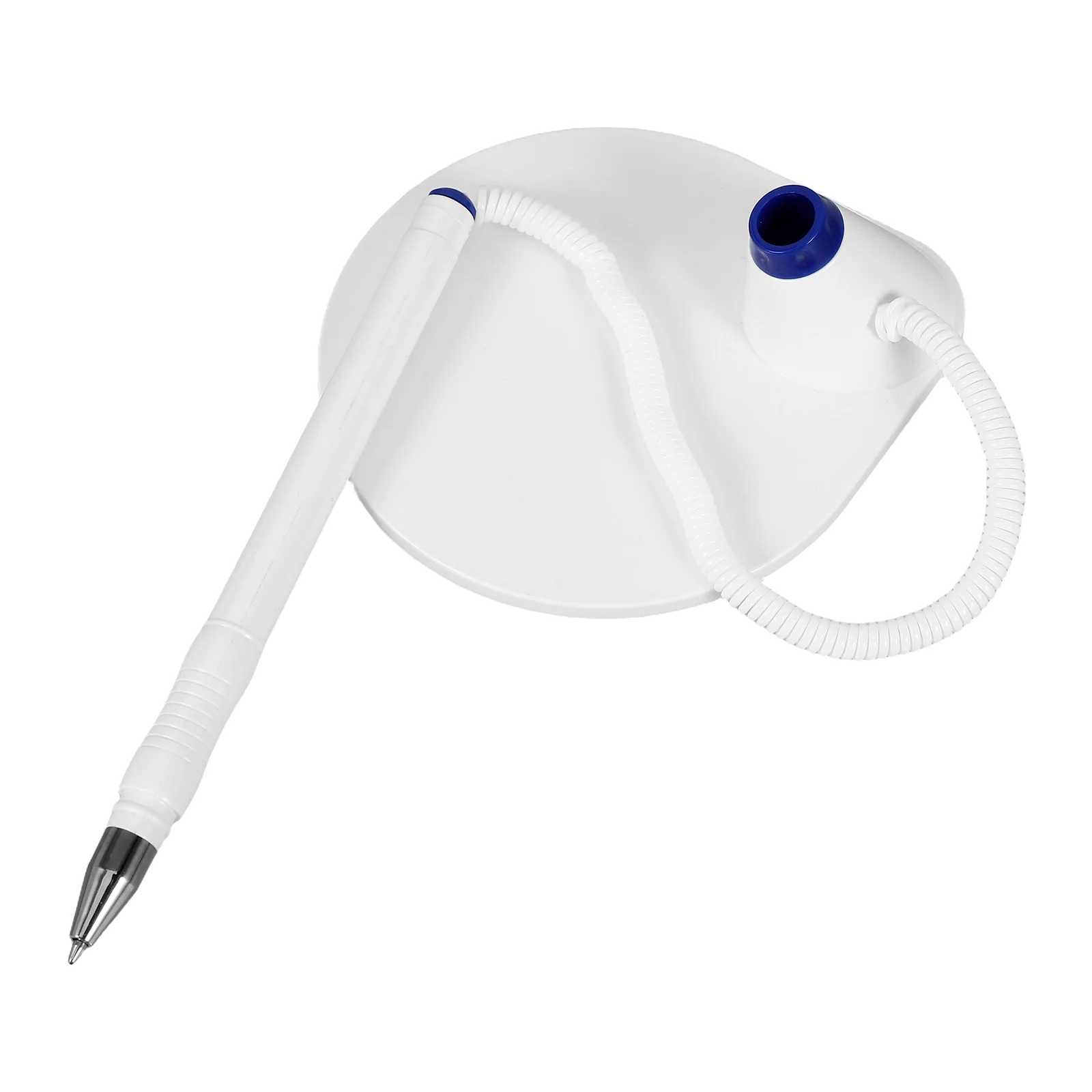 Counter Pen for School Secure Desk Desktop Gel Ink Holder with Cord Office Home Plastic