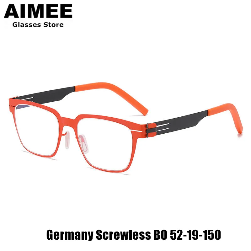 Germany Brand Designer Stainless Glasses Frame BO Men's Big Square UV400 Driving Sun Eyeglasses Women Fashion Spectacles Gafas
