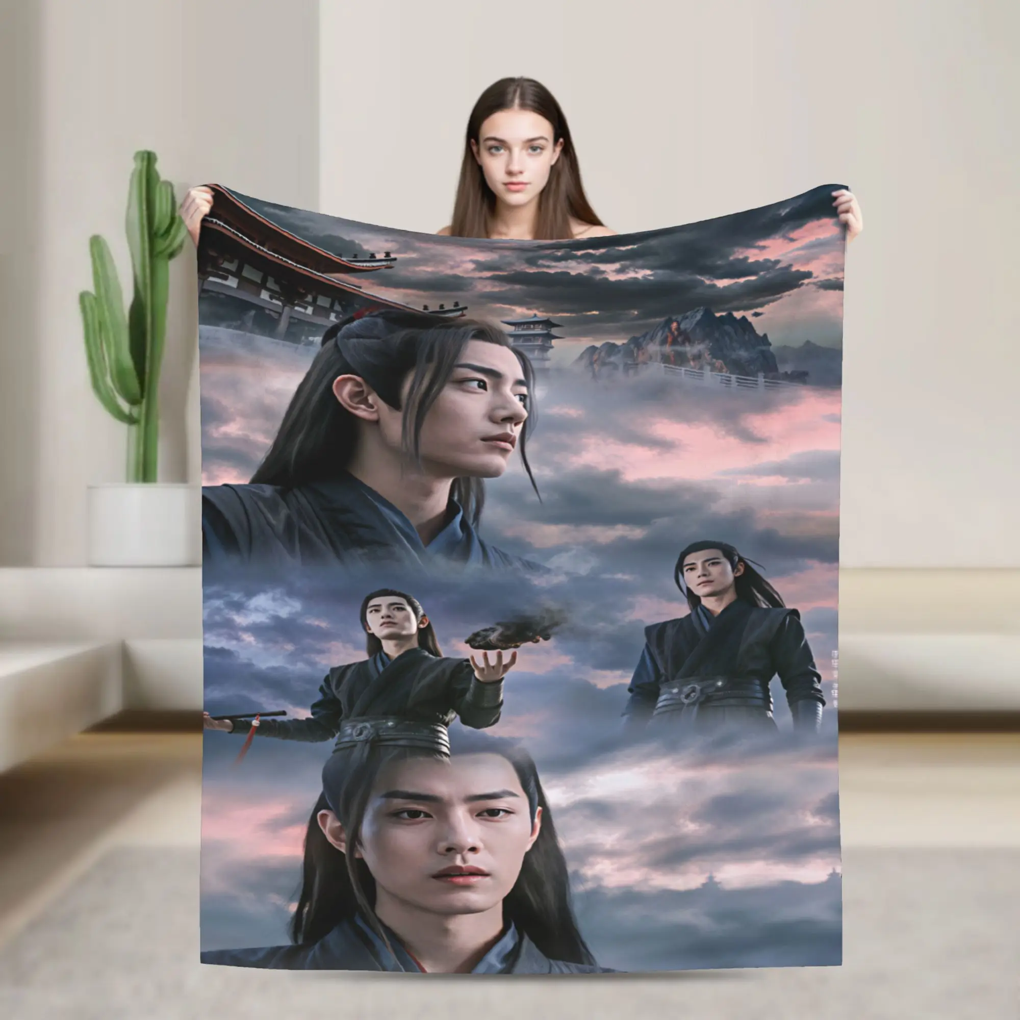 WangXian Bunny Mo Dao Zu Shi The Untamed Comfortable Blanket  Travel Throw Blanket Couch Chair Flannel Bedspread Sofa Bed Cover
