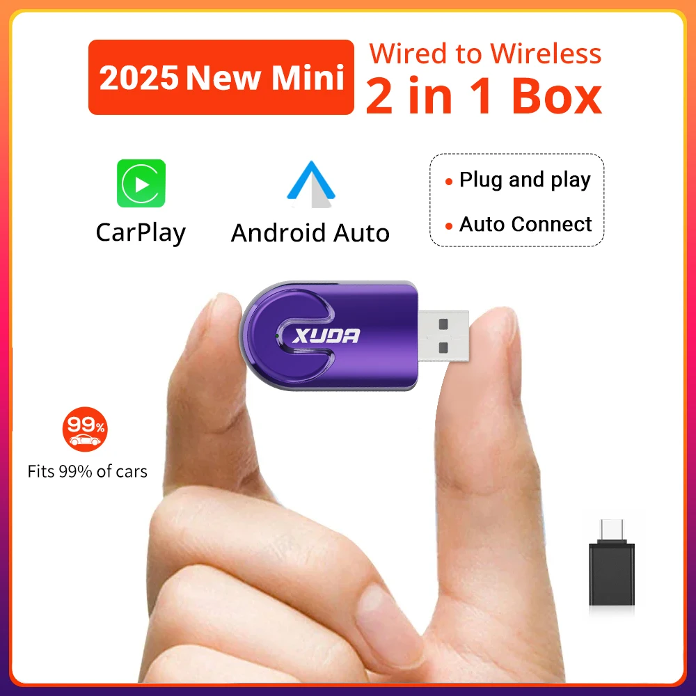 XUDA 新しいワイヤレス CarPlay Android 自動ワイヤレスアダプタ