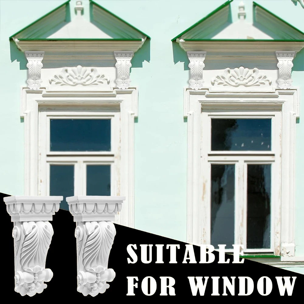 Decorative Corbel,PU Carved Corbel Bracket,Paintable European Style Ornate Corbels for Archway, Ceiling,Doorway Countertop Decor