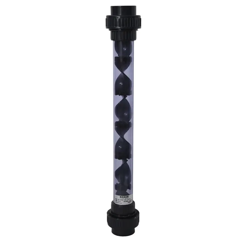 A44Z-63Mm Union Connector UPVC Helical Static Mixers Pipeline Mixer Industry Anti Corrosion Plastic Dosing Liquid Mixing Device