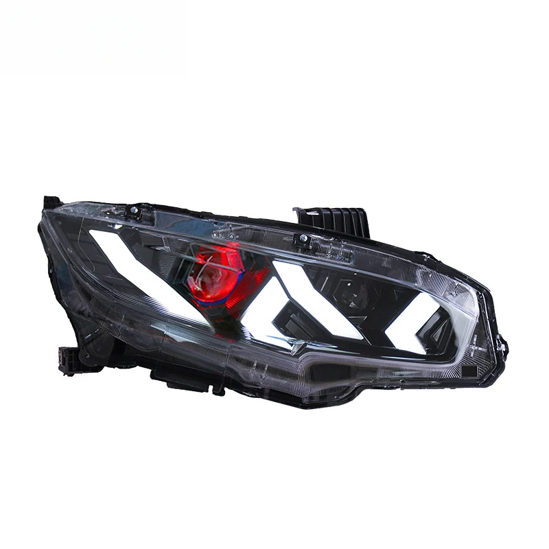 Suitable For 2016-2021 Honda 10Th Generation Civic Headlight Assembly Modification To Lamborghini-Style LED Lens Daytime Running