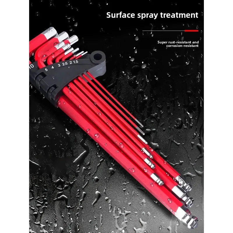 Professional Hexagonal Wrench Set L-type Screwdriver High Hardness Magnetic Inner 6-square Extended Wrench Hexagonal Tool