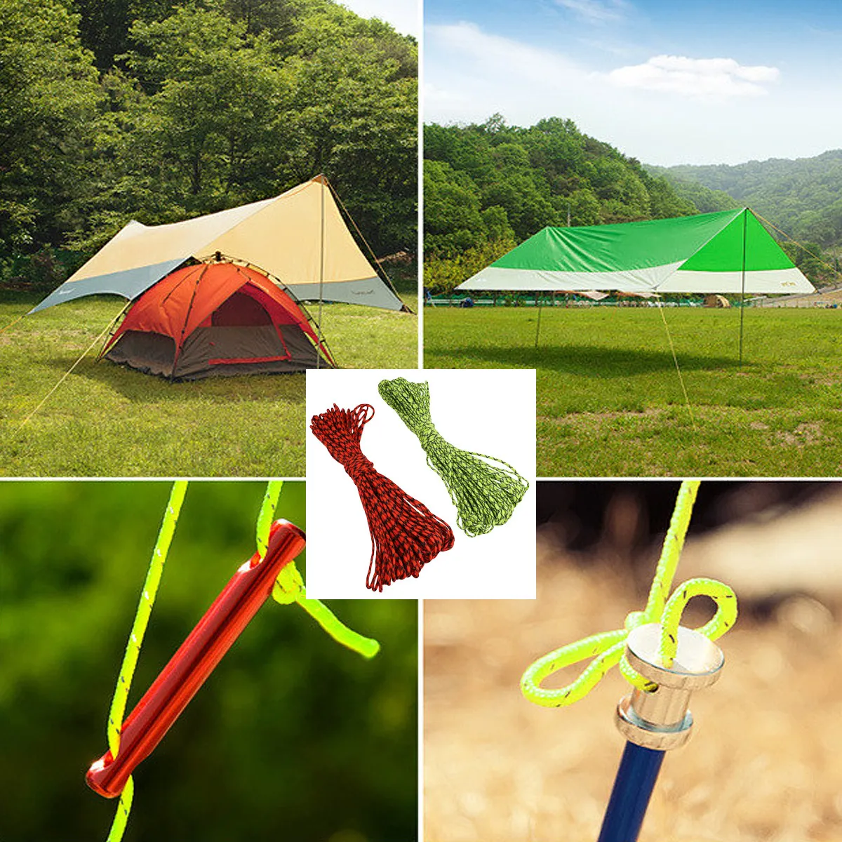 2Pcs 5Mm 7-Strand Paracord Survival Rope Polyester Heavy Duty Fade Resistant Lightweight Camping Hiking Outdoor Gear Emergency