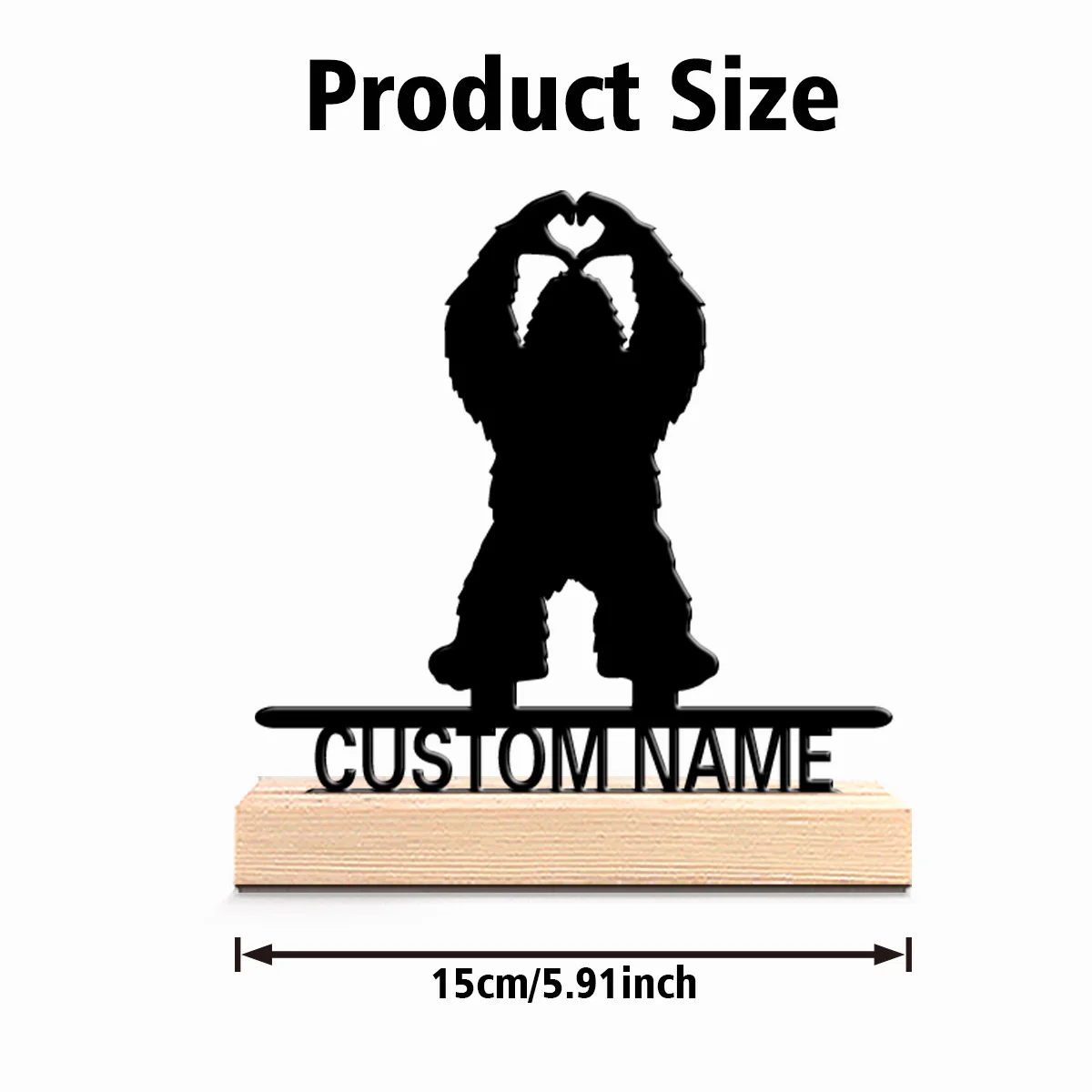 1pc Fashion Personalized Custom Bigfoot Wooden Base Bar Decor for Kitchen Dining Room Modern Rustic Themes Easter decorations view 2