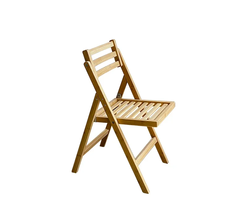

Household outdoor camping bamboo chair backrest simple folding solid wood chair dining chair