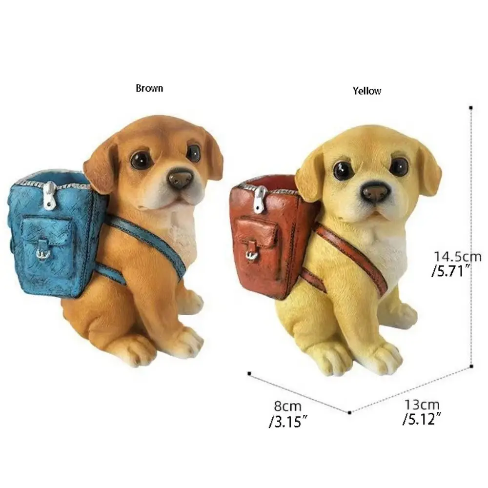 Multipurpose With Backpack Dog Pen Holder Hand-painted Cute Lucky Dog Ornaments Cartoon Desktop Storage Rack Home Decor