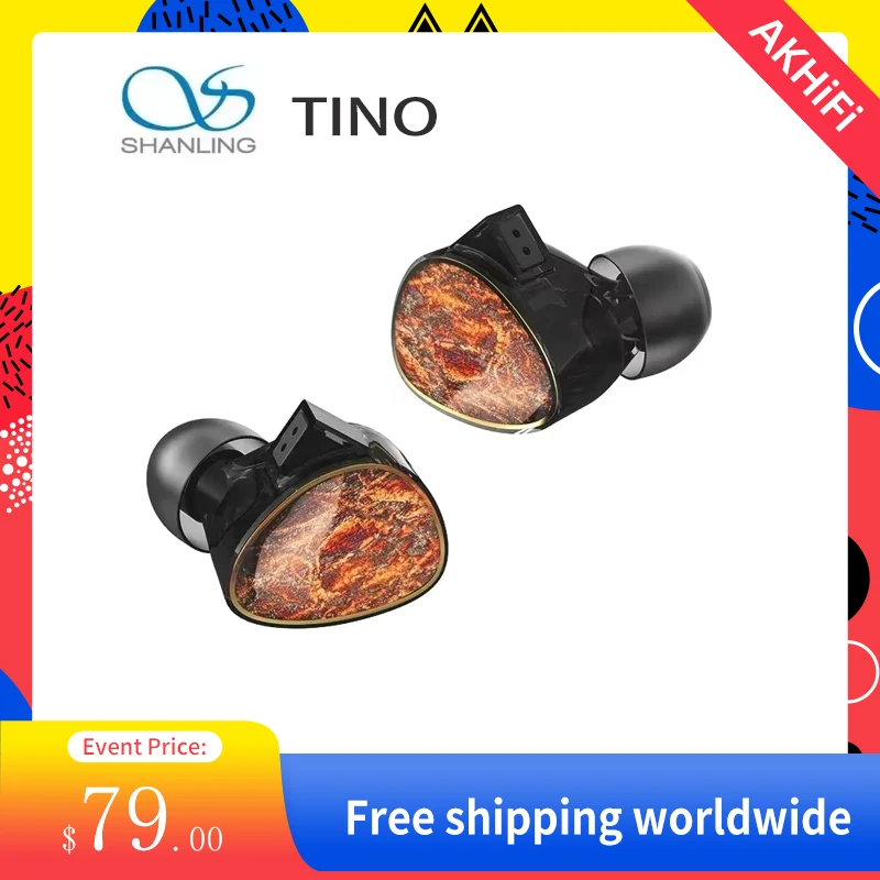 Shanling TINO In-ear Wired Headphone Double Action Ring 3.5mm / 4.4mm interchangeable plug Custom HIFi IEM Music earphones