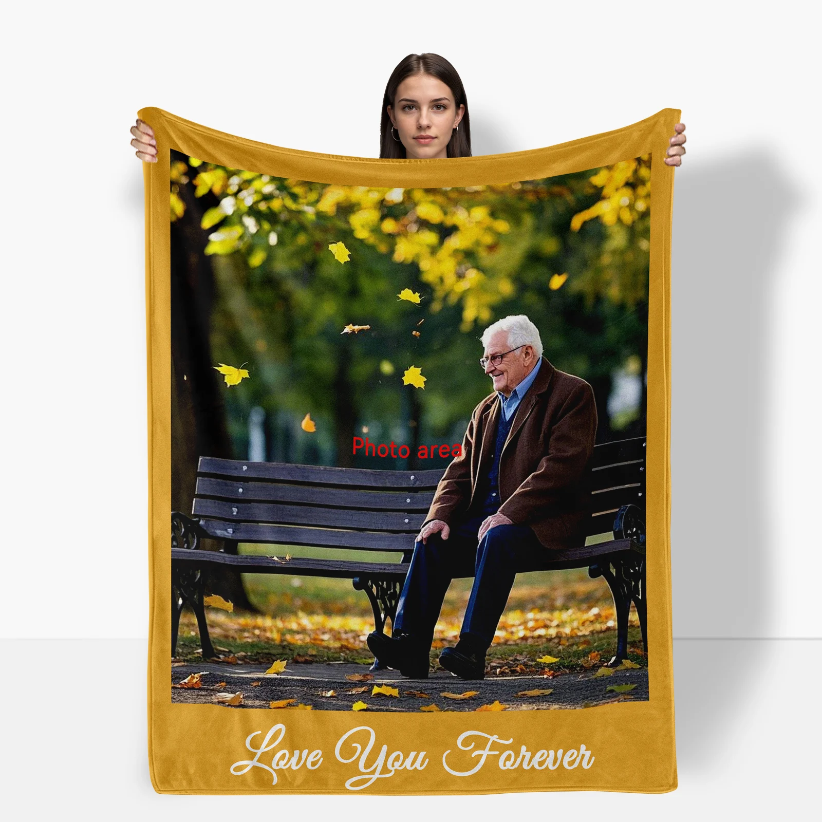 Thoughtful Customizable Blanket For Elders Especially Grandfather Create With A Meaningful Photo