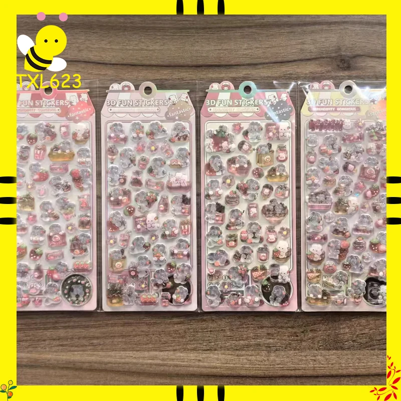 

Набор из 4/8 шт. забавных стикеров с тиснением в виде животных — объемные 3D-наклейки с текстурой для декора ноутбуков, чехлов для телефонов и поделок своими руками, подарок для детей