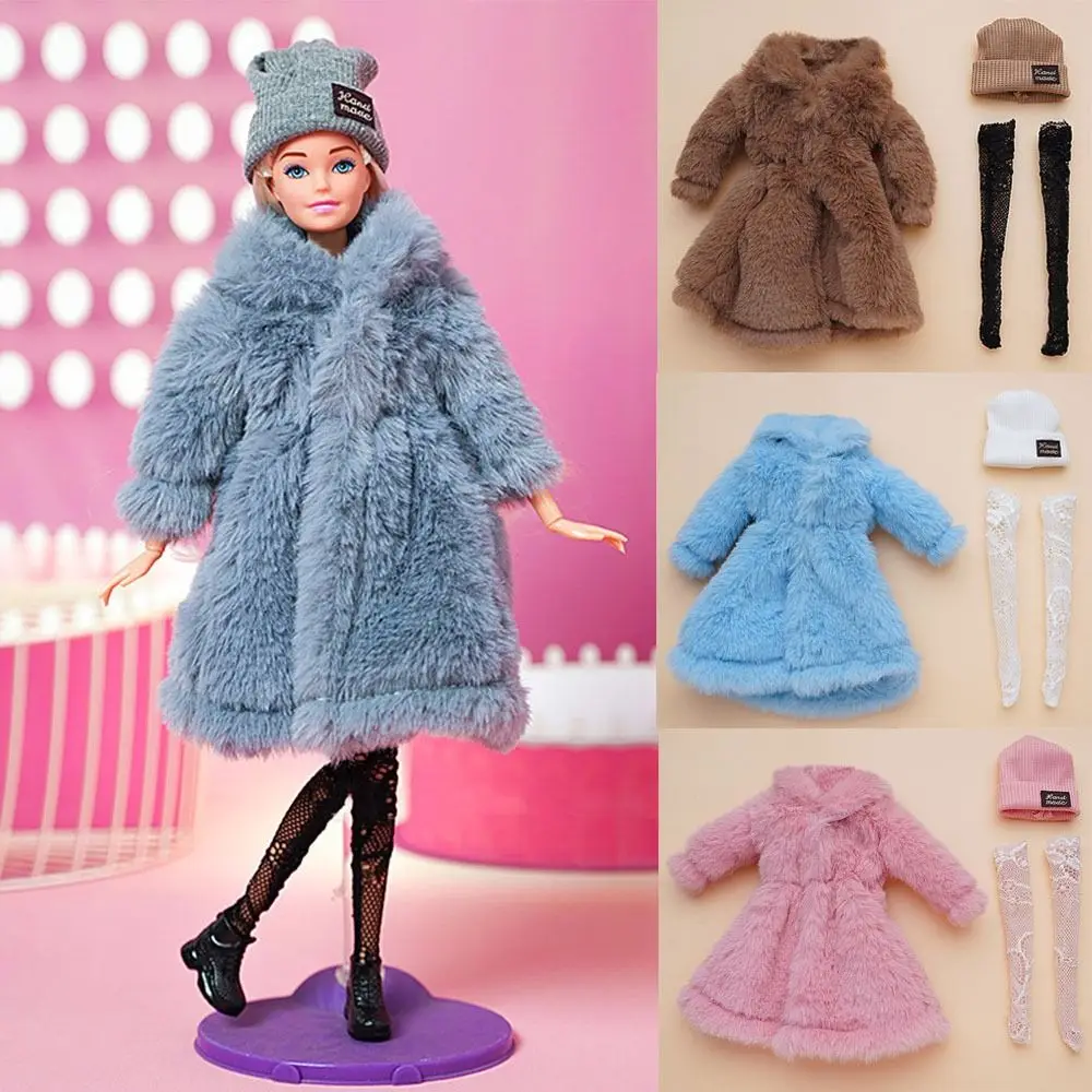 for 1/6 BJDDolls DIY Toys Kids Gift Baseball Caps Cowboy Suny Hats Plush Hat Doll Overcoat Doll Socks