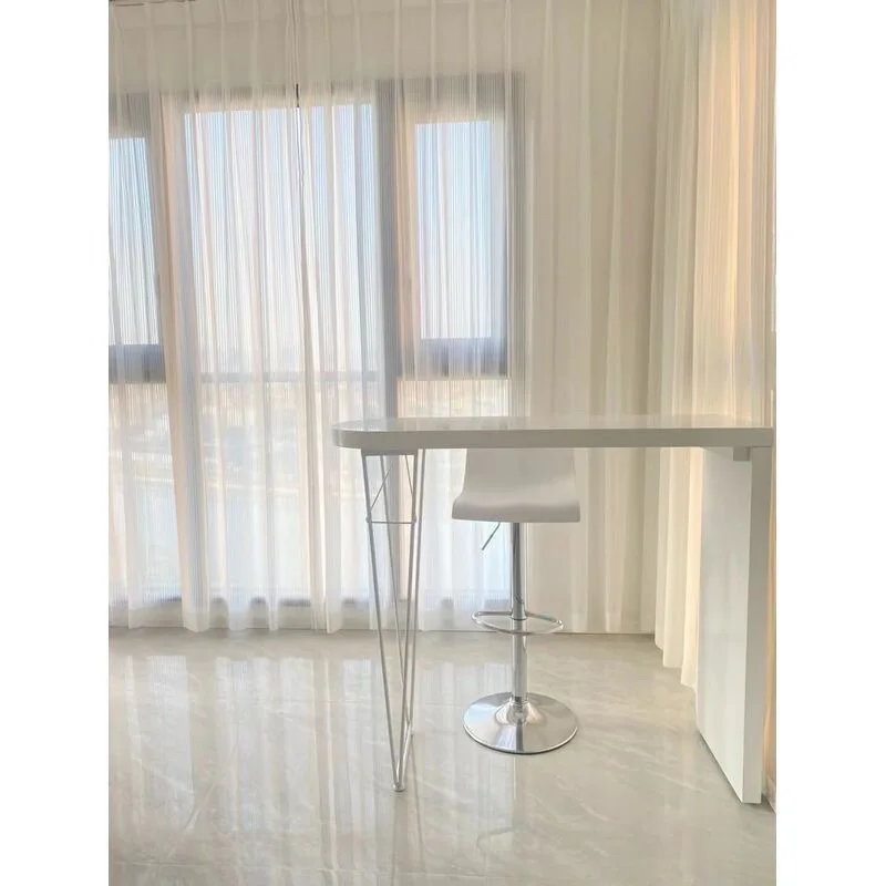 

Bar table White semi-round tall table Living room partition long table Small apartment balcony Bar