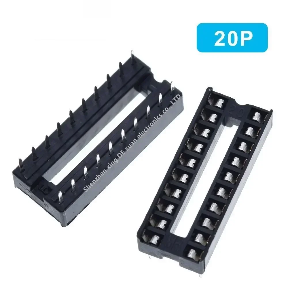10pcs IC seat 6P/8P/14P/16P/18P/20P/24P/28P DIP IC sockets Adaptor Solder Type 28 pin Narrow body DIP Sockets  MCU seat 24PIN