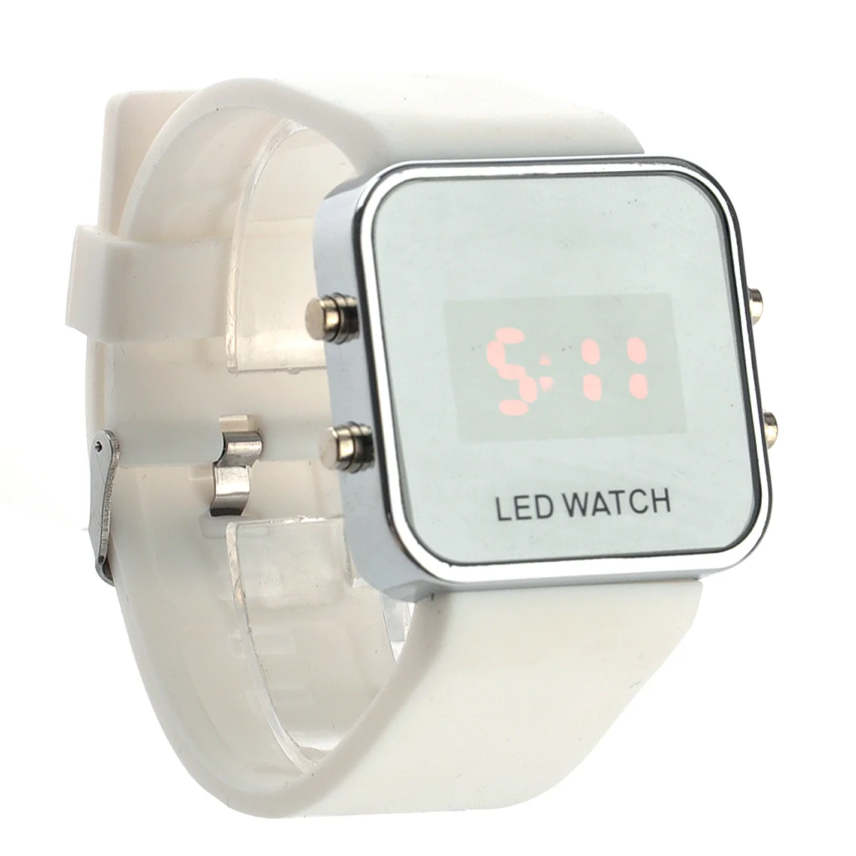 Black Mirrors LED Watch Silicone Band Red Digital Unisex Universal 2200X450X100CM Men Women